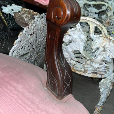 X94-antique chair with small footstool