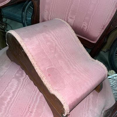 X94-antique chair with small footstool