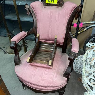 X94-antique chair with small footstool