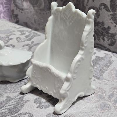 Porcelain Trinket Box and Holder
