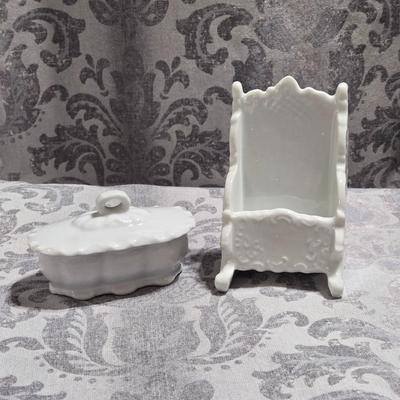 Porcelain Trinket Box and Holder