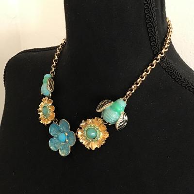 Bees and Flowers Statement Necklace