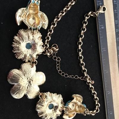 Bees and Flowers Statement Necklace