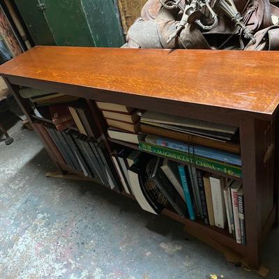 Stickley Oak Bookcase Harvey Ellis Inlay design on each end
