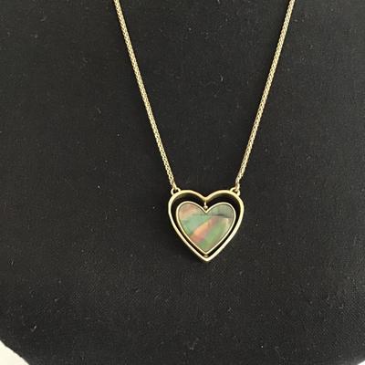 Lucky brand bronze, toned heart two toned slider necklace