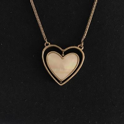Lucky brand bronze, toned heart two toned slider necklace