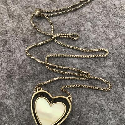 Lucky brand bronze, toned heart two toned slider necklace