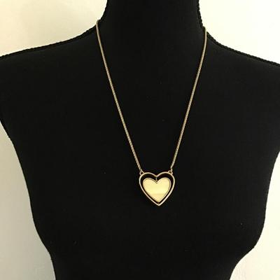 Lucky brand bronze, toned heart two toned slider necklace