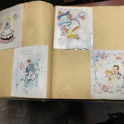 Vintage scrapbook for baby's birth