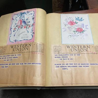 Vintage scrapbook for baby's birth