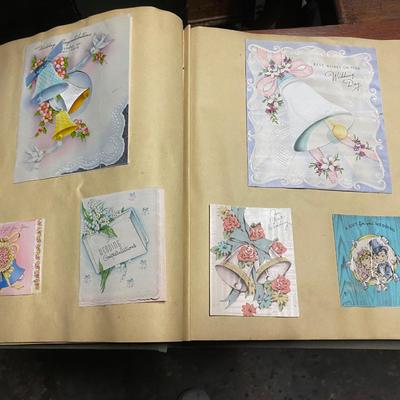 Vintage scrapbook for baby's birth