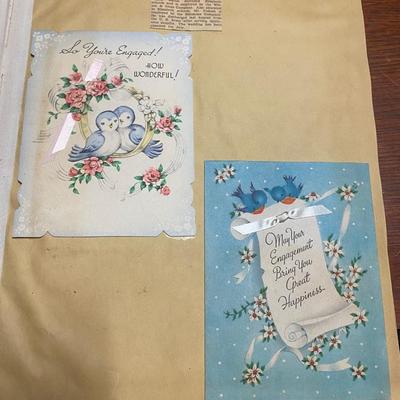 Vintage scrapbook for baby's birth
