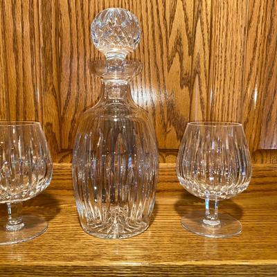EXQUISITE LEAD CRYSTAL WATERFORD DECANTER AND COCKTAIL GLASSES