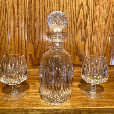 EXQUISITE LEAD CRYSTAL WATERFORD DECANTER AND COCKTAIL GLASSES