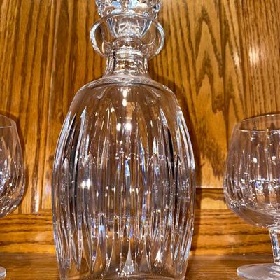 EXQUISITE LEAD CRYSTAL WATERFORD DECANTER AND COCKTAIL GLASSES