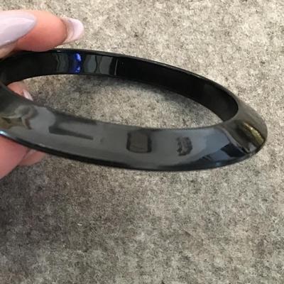 Vintage jet black bangle bracelet