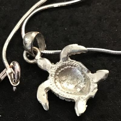 925 Silver Chain With Turtle Pendant