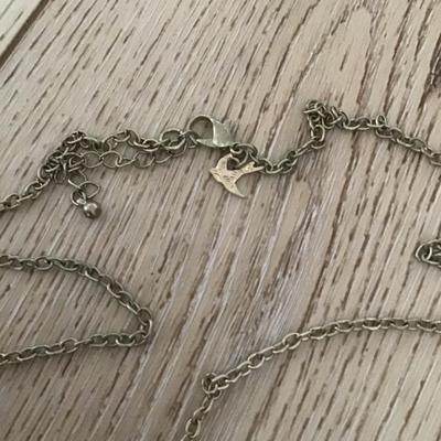 Fashion Necklace gold tone Faux stone pendant