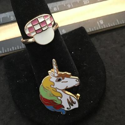 1981 Unicorn Pin and Costume Ring
