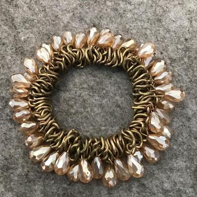 Beautiful, vintage, gold, toned champagne crystal bracelet