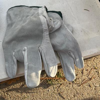 White leather gloves