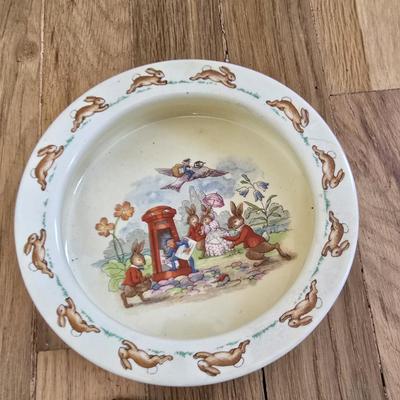 Vintage "BunnyKins" Royal Doulton Child’s bowl, English bone China - Perfect for Easter candies! 6"