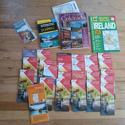 Large assortment of road maps - John Fielder Best of Colorado 165 top scenic places -