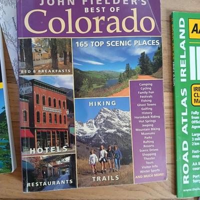 Large assortment of road maps - John Fielder Best of Colorado 165 top scenic places -