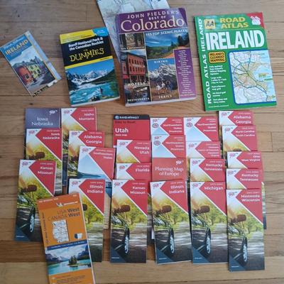 Large assortment of road maps - John Fielder Best of Colorado 165 top scenic places -