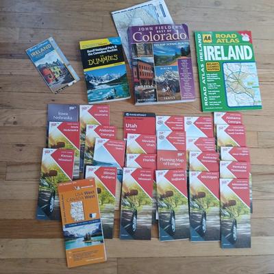 Large assortment of road maps - John Fielder Best of Colorado 165 top scenic places -