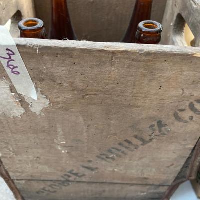 Vintage bottles in crate