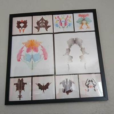 Framed wall art - Hermann Rorschach Test - Inkblots -Psychiatric Test -Psychotherapist