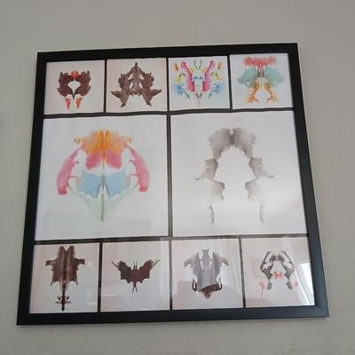 Framed wall art - Hermann Rorschach Test - Inkblots -Psychiatric Test -Psychotherapist