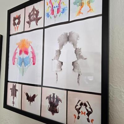 Framed wall art - Hermann Rorschach Test - Inkblots -Psychiatric Test -Psychotherapist