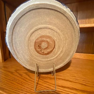 SIGNED STONEWARE SHALLOW BOWL