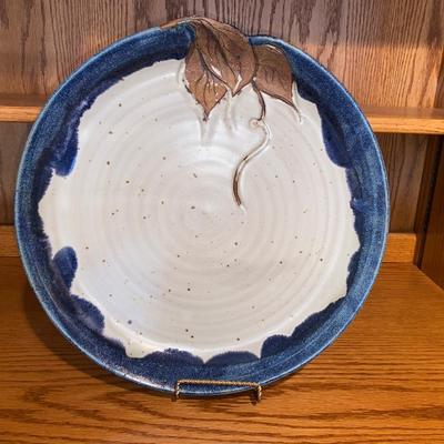 SIGNED STONEWARE SHALLOW BOWL