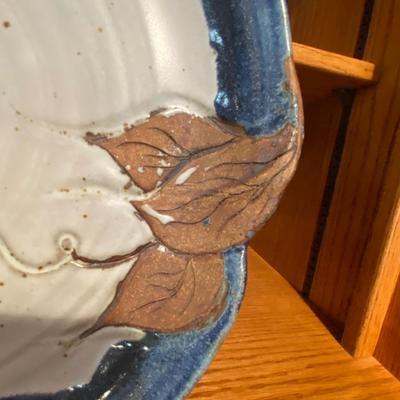 SIGNED STONEWARE SHALLOW BOWL