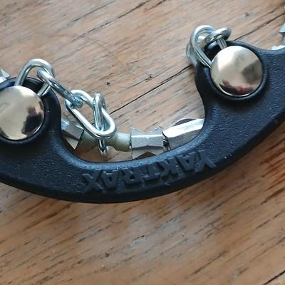 Bamboo boot rack -ICEtrekkers Diamond Grip Traction Cleats - and a heavy-duty metal over the door coat rack