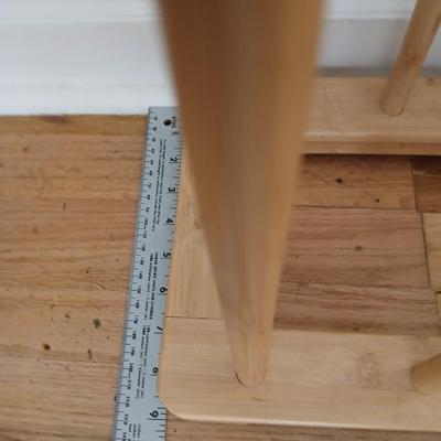 Bamboo boot rack -ICEtrekkers Diamond Grip Traction Cleats - and a heavy-duty metal over the door coat rack