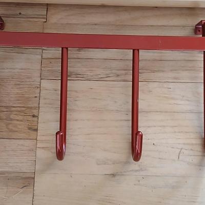 Bamboo boot rack -ICEtrekkers Diamond Grip Traction Cleats - and a heavy-duty metal over the door coat rack