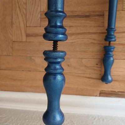 Antique half-round console table with nautical lamp