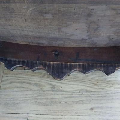 Antique half-round console table with nautical lamp
