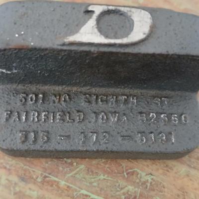 Cast Iron The Dexter company Foundry operations - Fairfield Iowa - Paperweight - Nameplate advertisement
