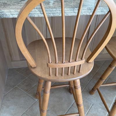 Two counter height stools custom made in Canada (match kitchen table and chairs)