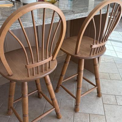 Two counter height stools custom made in Canada (match kitchen table and chairs)