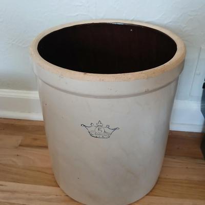 Robinson Ransbottom 5 Gallon Stoneware crock - near mint! Blue Crown 5USA