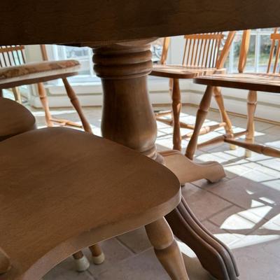 Solid custom kitchen table and five chairs