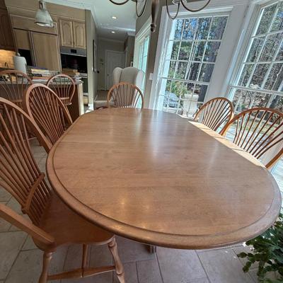Solid custom kitchen table and five chairs