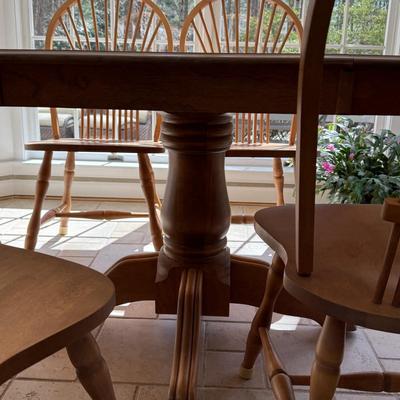 Solid custom kitchen table and five chairs