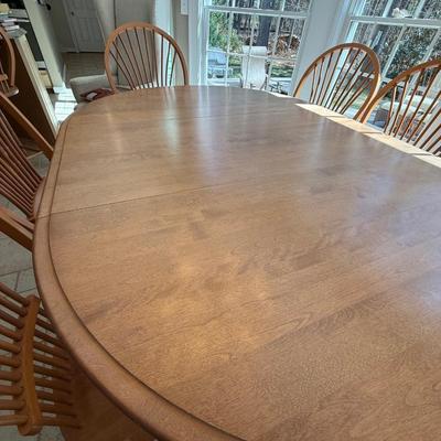 Solid custom kitchen table and five chairs